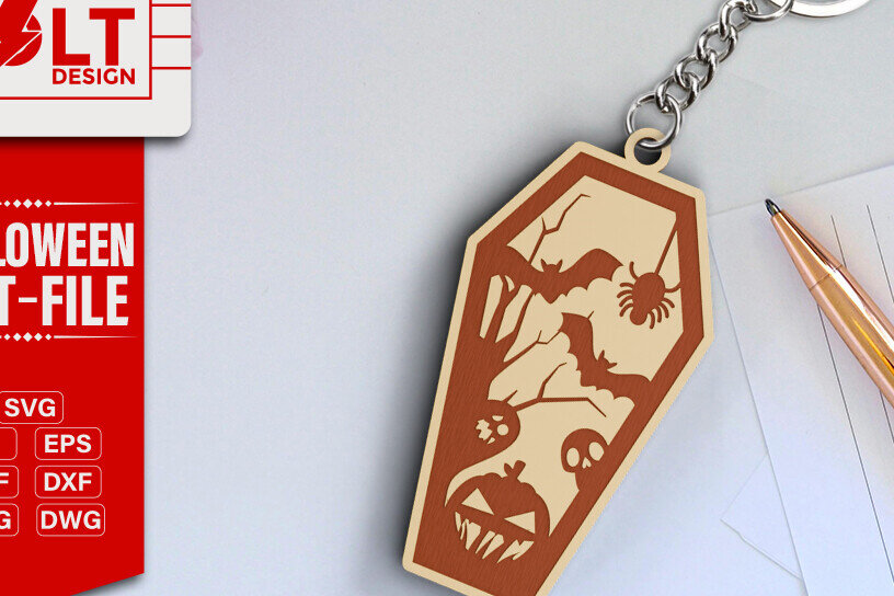 Intra απο ξύλο plywood 3mm-4mm πάχος -  κοπής λέιζερ για Halloween Key Chain Δίασταση 20x25 cm INTRAFABR-101204961