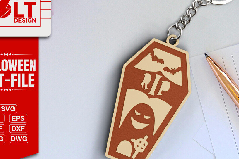 Intra απο ξύλο plywood 3mm-4mm πάχος -  κοπής λέιζερ για Halloween Key Chain Δίασταση 20x25 cm INTRAFABR-101205003