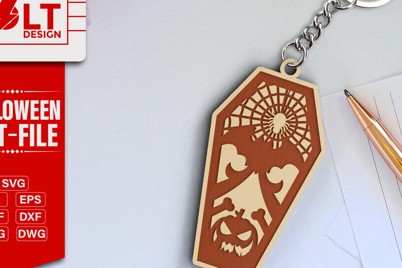 Intra απο ξύλο plywood 3mm-4mm πάχος -  κοπής λέιζερ για Halloween Key Chain Δίασταση 20x25 cm INTRAFABR-101205042