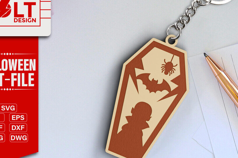 Intra απο ξύλο plywood 3mm-4mm πάχος -  κοπής λέιζερ για Halloween Key Chain Δίασταση 20x25 cm INTRAFABR-101205078