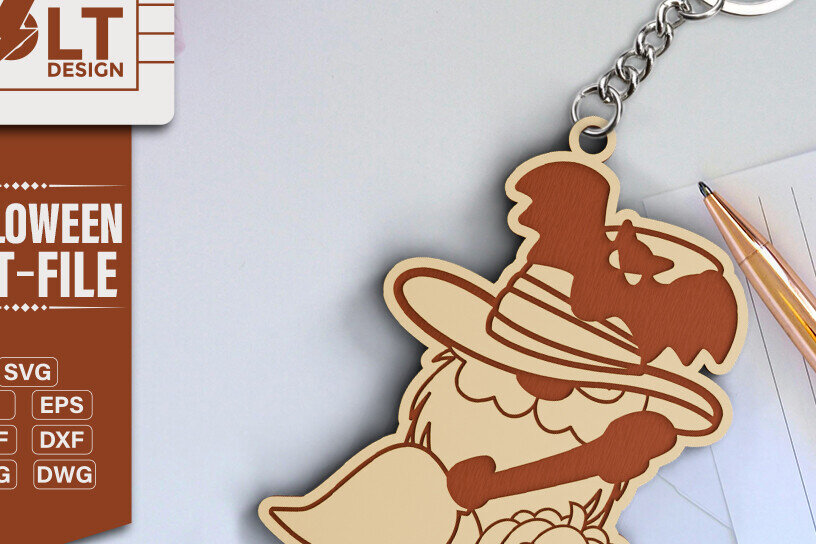 Intra απο ξύλο plywood 3mm-4mm πάχος -  κοπής λέιζερ για Halloween Key Chain Δίασταση 20x25 cm INTRAFABR-101136949