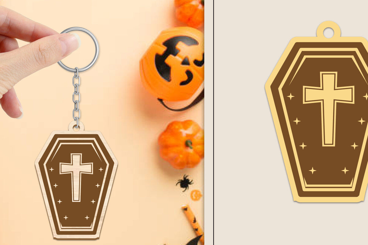 Intra απο ξύλο plywood 3mm-4mm πάχος - Αποκριάτικο μπρελόκ με λέιζερ Δίασταση 4x4 cm INTRAFABR-102835466