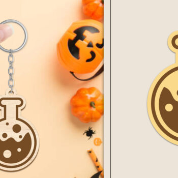 Intra απο ξύλο plywood 3mm-4mm πάχος - Αποκριάτικο μπρελόκ με λέιζερ Δίασταση 4x4 cm INTRAFABR-102835532 - Image 1