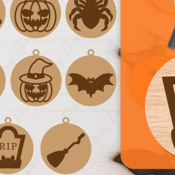 Intra απο ξύλο plywood 3mm-4mm πάχος - με μπρελόκ αποκριών Δίασταση 4x4 cm INTRAFABR-104543331 - Image 1