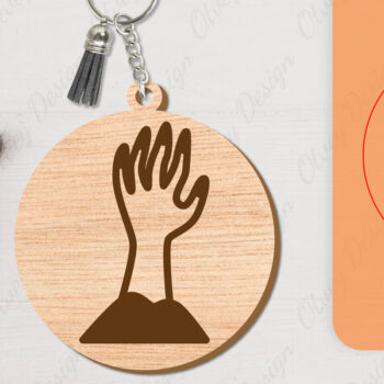 Intra απο ξύλο plywood 3mm-4mm πάχος - με μπρελόκ αποκριών Δίασταση 4x4 cm INTRAFABR-104543331 - Image 2