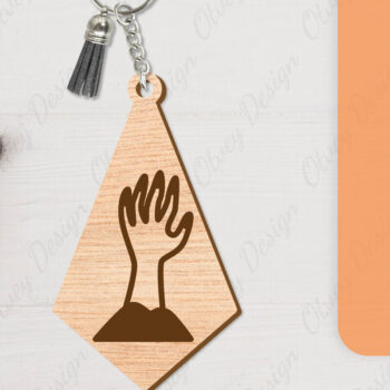 Intra απο ξύλο plywood 3mm-4mm πάχος - με μπρελόκ αποκριών Δίασταση 4x4 cm INTRAFABR-104543375 - Image 2