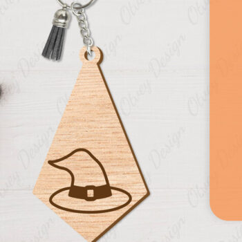 Intra απο ξύλο plywood 3mm-4mm πάχος - με μπρελόκ αποκριών Δίασταση 4x4 cm INTRAFABR-104543375 - Image 3