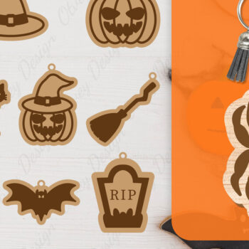 Intra απο ξύλο plywood 3mm-4mm πάχος - με μπρελόκ αποκριών Δίασταση 4x4 cm INTRAFABR-104543319 - Image 1