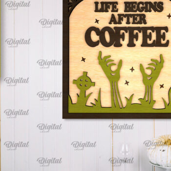 Intra απο ξύλο plywood 3mm-4mm πάχος - Σχέδιο κοπής με λέιζερ πινακίδα αποκριών κουζίνας Δίασταση 15x15 cm INTRAFABR-105066123 - Image 1