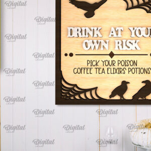 Intra απο ξύλο plywood 3mm-4mm πάχος - Σχέδιο κοπής με λέιζερ πινακίδα αποκριών κουζίνας Δίασταση 15x15 cm INTRAFABR-105066219