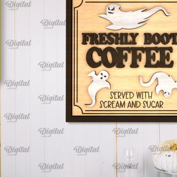 Intra απο ξύλο plywood 3mm-4mm πάχος - Σχέδιο κοπής με λέιζερ πινακίδα αποκριών κουζίνας Δίασταση 15x15 cm INTRAFABR-105065924 - Image 1