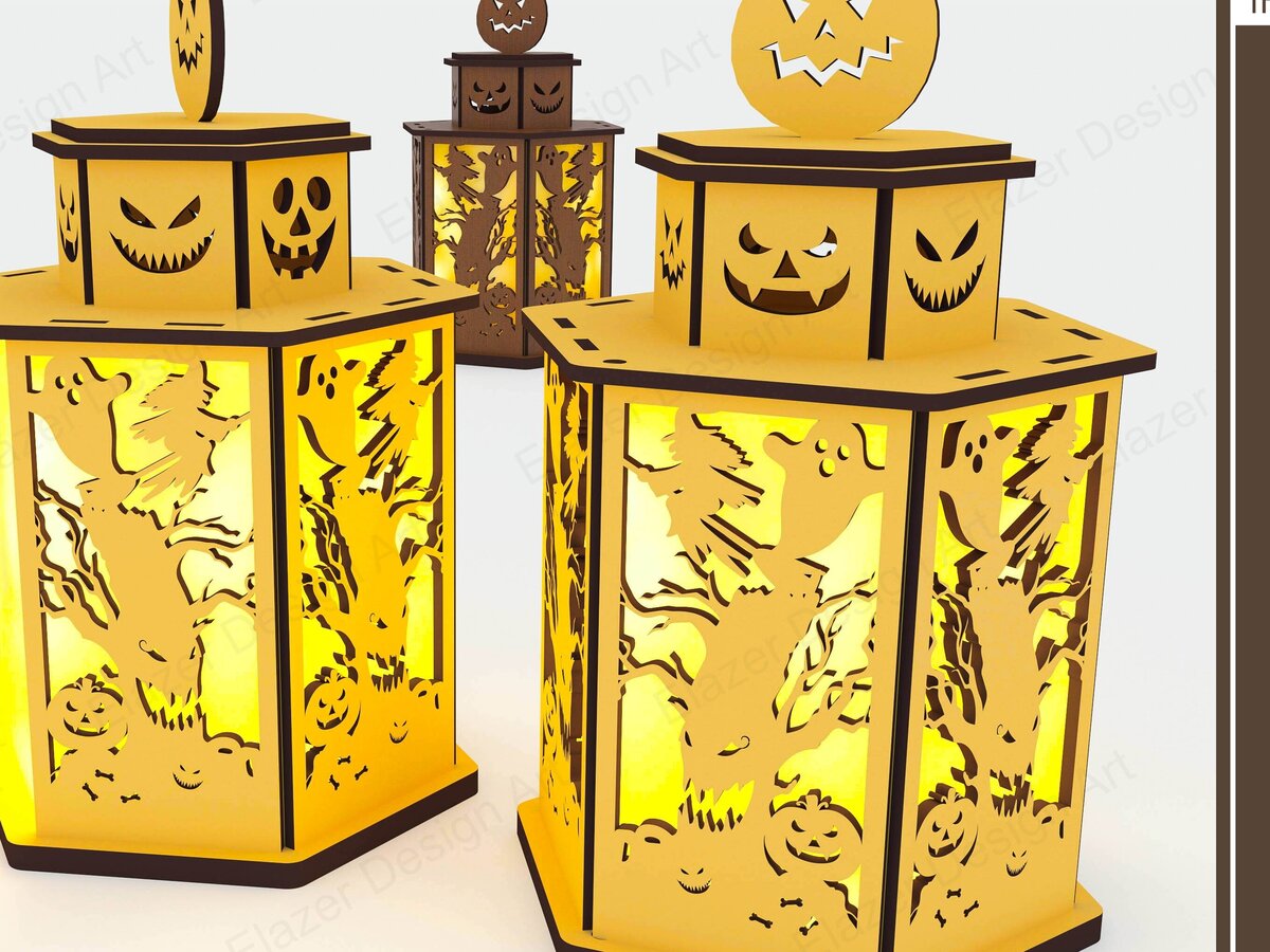 Intra απο ξύλο plywood 3mm-4mm πάχος - Αρχεία  Cut Laser Halloween Lamp Δίασταση 125x110 cm INTRAFABR-79604732