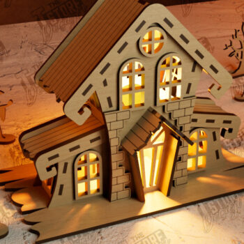Intra απο ξύλο plywood 3mm-4mm πάχος - Πακέτο Haunted House Lantern Halloween Δίασταση 15x15 cm INTRAFABR-105203350 - Image 2