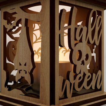 Intra απο ξύλο plywood 3mm-4mm πάχος - Τρομακτικό πρότυπο φαναριών αποκριών Δίασταση 4x4 cm INTRAFABR-107760980 - Image 1