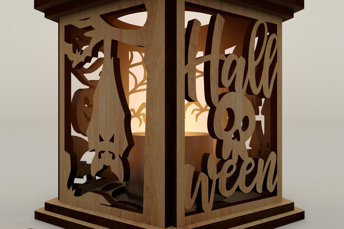 Intra απο ξύλο plywood 3mm-4mm πάχος - Τρομακτικό πρότυπο φαναριών αποκριών Δίασταση 4x4 cm INTRAFABR-107760980