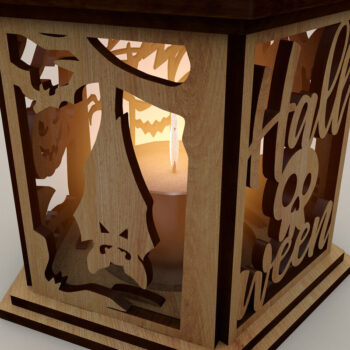 Intra απο ξύλο plywood 3mm-4mm πάχος - Τρομακτικό πρότυπο φαναριών αποκριών Δίασταση 4x4 cm INTRAFABR-107760980 - Image 4