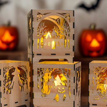 Intra απο ξύλο plywood 3mm-4mm πάχος - Κηροπήγιο Halloween Cut Laser Δίασταση 25x25 cm INTRAFABR-105448124 - Image 1