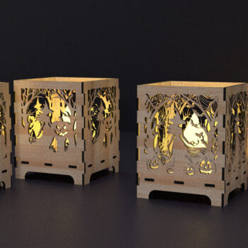 Intra απο ξύλο plywood 3mm-4mm πάχος - Κηροπήγιο Halloween Cut Laser Δίασταση 25x25 cm INTRAFABR-105448124 - Image 2