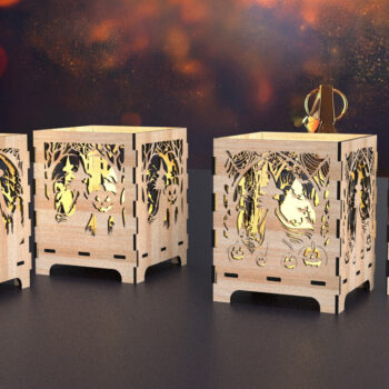 Intra απο ξύλο plywood 3mm-4mm πάχος - Κηροπήγιο Halloween Cut Laser Δίασταση 25x25 cm INTRAFABR-105448124 - Image 3