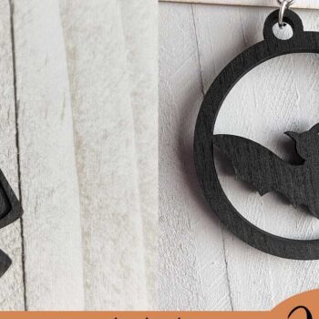 Intra απο ξύλο plywood 3mm-4mm πάχος - Σκουλαρίκια κομμένα με λέιζερ αποκριών Δίασταση 3x3 cm INTRAFABR-107403117 - Image 3