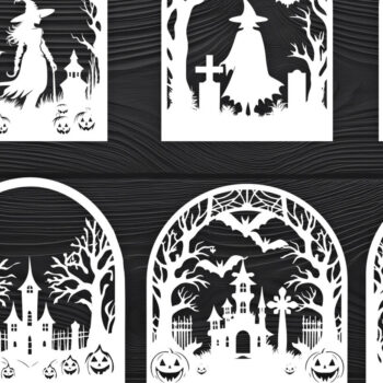 Intra απο ξύλο plywood 3mm-4mm πάχος - Πακέτο υ  Cut Halloween Laser 01 Δίασταση 15x15 cm INTRAFABR-106011320 - Image 2