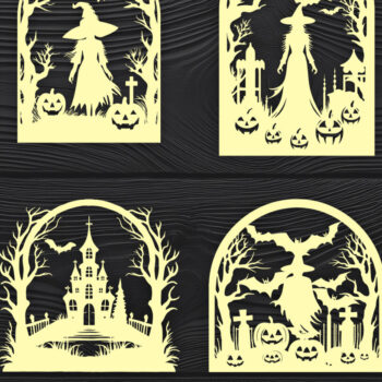 Intra απο ξύλο plywood 3mm-4mm πάχος - Πακέτο υ  Cut Halloween Laser 03 Δίασταση 15x15 cm INTRAFABR-106011280 - Image 3