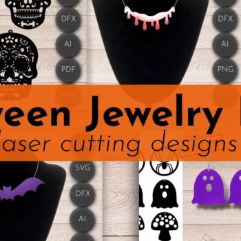 Intra απο ξύλο plywood 3mm-4mm πάχος - Δέσμη κοσμήματος για Halloween Cut Laser  Δίασταση 15x15 cm INTRAFABR-78600234 - Image 1