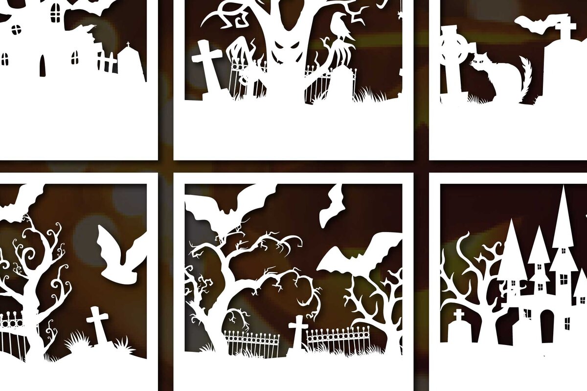 Intra απο ξύλο plywood 3mm-4mm πάχος - Δέσμη  για Halloween Laser Cut Δίασταση 15x15 cm INTRAFABR-78171653