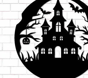 Intra απο ξύλο plywood 3mm-4mm πάχος - Halloween Laser Cut Decor Wall  Δίασταση 15x15 cm INTRAFABR-124873757