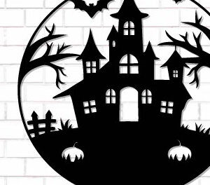 Intra απο ξύλο plywood 3mm-4mm πάχος - Halloween Laser Cut Decor Wall  Δίασταση 15x15 cm INTRAFABR-124873797