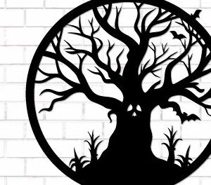 Intra απο ξύλο plywood 3mm-4mm πάχος - Halloween Laser Cut Decor Wall  Δίασταση 15x15 cm INTRAFABR-124874048