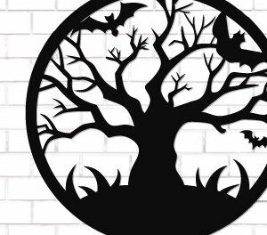 Intra απο ξύλο plywood 3mm-4mm πάχος - Halloween Laser Cut Decor Wall  Δίασταση 15x15 cm INTRAFABR-124874122