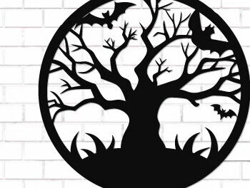 Intra απο ξύλο plywood 3mm-4mm πάχος - Halloween Laser Cut Decor Wall Δίασταση 15x15 cm INTRAFABR-124874122 - Image 1