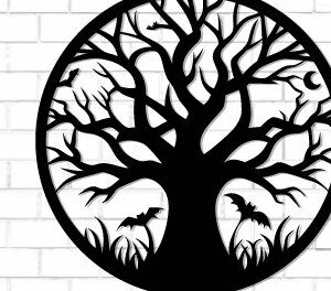 Intra απο ξύλο plywood 3mm-4mm πάχος - Halloween Laser Cut Decor Wall  Δίασταση 15x15 cm INTRAFABR-124874183