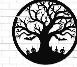 Intra απο ξύλο plywood 3mm-4mm πάχος - Halloween Laser Cut Decor Wall  Δίασταση 15x15 cm INTRAFABR-124874289