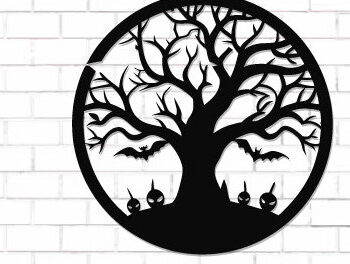 Intra απο ξύλο plywood 3mm-4mm πάχος - Halloween Laser Cut Decor Wall Δίασταση 15x15 cm INTRAFABR-124874289 - Image 1