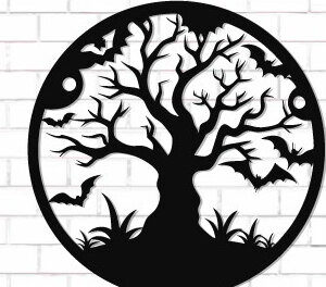 Intra απο ξύλο plywood 3mm-4mm πάχος - Halloween Laser Cut Decor Wall  Δίασταση 15x15 cm INTRAFABR-124874355