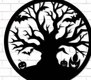 Intra απο ξύλο plywood 3mm-4mm πάχος - Halloween Laser Cut Decor Wall  Δίασταση 15x15 cm INTRAFABR-124874399