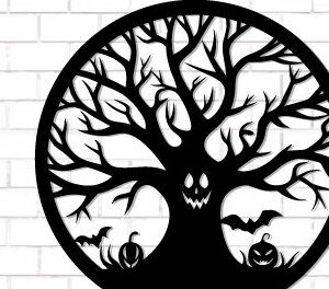 Intra απο ξύλο plywood 3mm-4mm πάχος - Halloween Laser Cut Decor Wall  Δίασταση 15x15 cm INTRAFABR-124874488