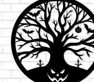 Intra απο ξύλο plywood 3mm-4mm πάχος - Halloween Laser Cut Decor Wall  Δίασταση 15x15 cm INTRAFABR-124874520