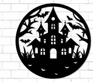 Intra απο ξύλο plywood 3mm-4mm πάχος - Halloween Laser Cut Decor Wall  Δίασταση 15x15 cm INTRAFABR-124873228