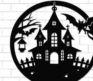 Intra απο ξύλο plywood 3mm-4mm πάχος - Halloween Laser Cut Decor Wall  Δίασταση 15x15 cm INTRAFABR-124873721