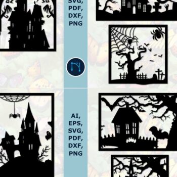 Intra απο ξύλο plywood 3mm-4mm πάχος - Πακέτο  διακόσμησης τοίχου Halloween Cut Laser: Δίασταση 15x15 cm INTRAFABR-77399700 - Image 1