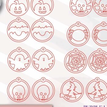 Intra απο ξύλο plywood 3mm-4mm πάχος - Σκουλαρίκια λέιζερ Halloween  Δίασταση 3x3 cm INTRAFABR-71701803 - Image 2