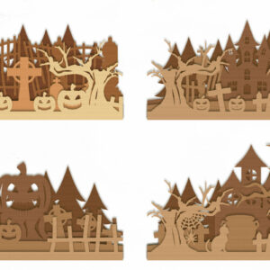 Intra απο ξύλο plywood 3mm-4mm πάχος - Halloween Lasercut - Halloween Sign Δίασταση 15x15 cm INTRAFABR-105952528