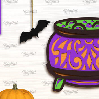 Intra απο ξύλο plywood 3mm-4mm πάχος - Πακέτο LaserCut Decor με στρώσεις Halloween Δίασταση 15x15 cm INTRAFABR-102378158 - Image 4