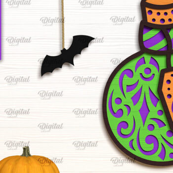 Intra απο ξύλο plywood 3mm-4mm πάχος - Πακέτο LaserCut Decor με στρώσεις Halloween Δίασταση 15x15 cm INTRAFABR-102378158 - Image 6