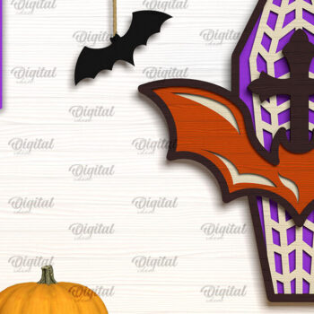 Intra απο ξύλο plywood 3mm-4mm πάχος - Πακέτο LaserCut Decor με στρώσεις Halloween Δίασταση 15x15 cm INTRAFABR-102378158 - Image 12