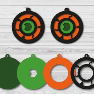 Intra απο ξύλο plywood 3mm-4mm πάχος - Halloween Layered Eye Σκουλαρίκι  Δίασταση 3x3 cm INTRAFABR-76803270