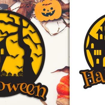 Intra απο ξύλο plywood 3mm-4mm πάχος -  αποκοπής με λέιζερ Halloween Δίασταση 15x15 cm INTRAFABR-36324084 - Image 1